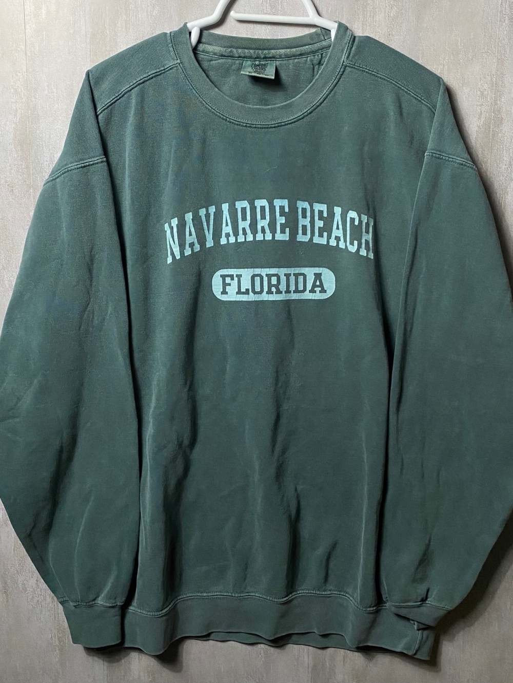 Vintage Comfort Colors Navarre Beach Florida Sweatshirt Green Oversized XL
